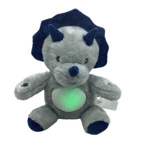 Dreamgro Light & Lullaby Gray & Blue Plush Triceratops Plush Dinosaur Toy Music